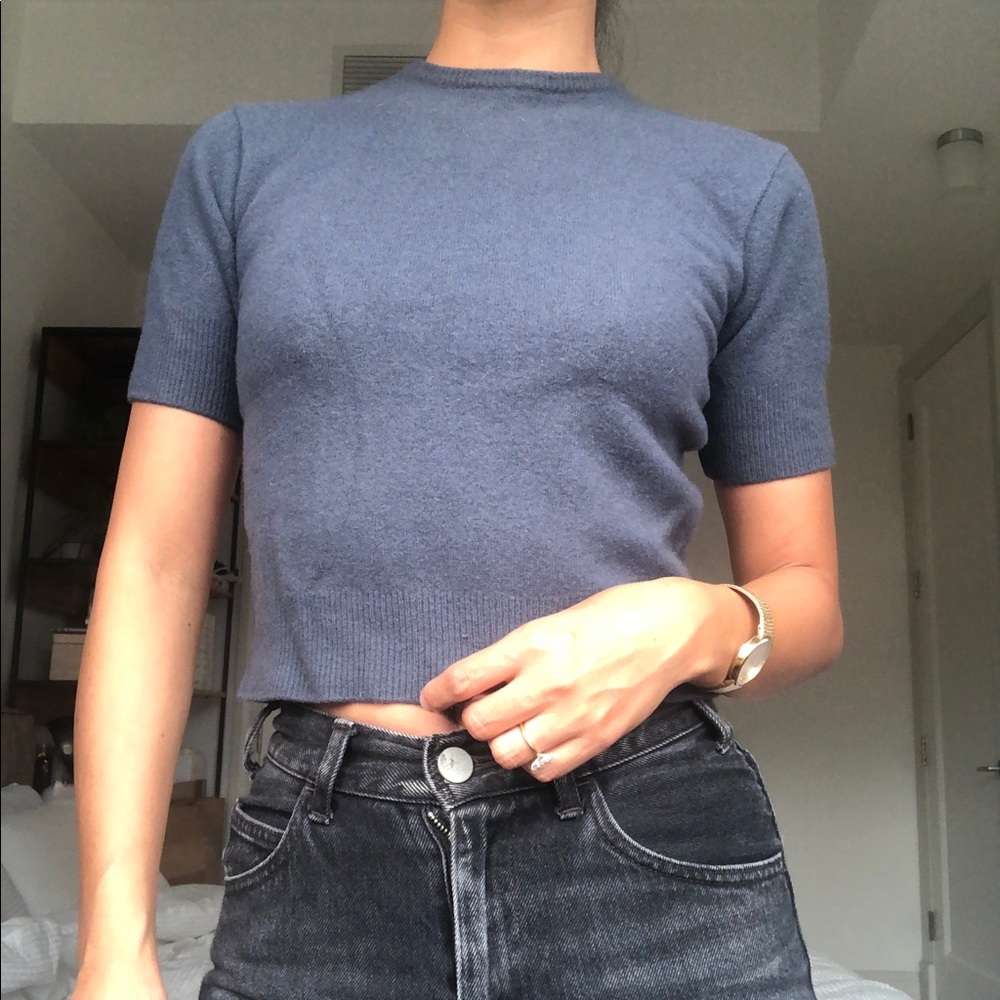 Agnes b xs wool short sleeves sweater